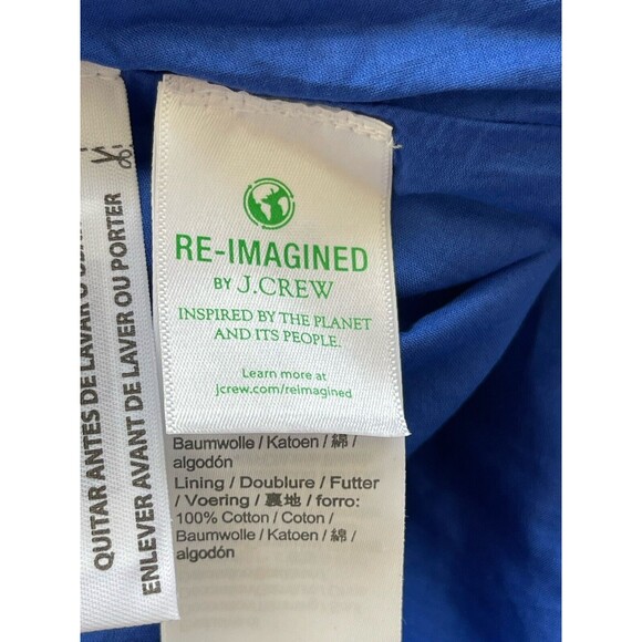 J Crew Women Dress Square Neck Midi Blue Cotton Preppy Floral Boho Size 8 NWT - Picture 16 of 16